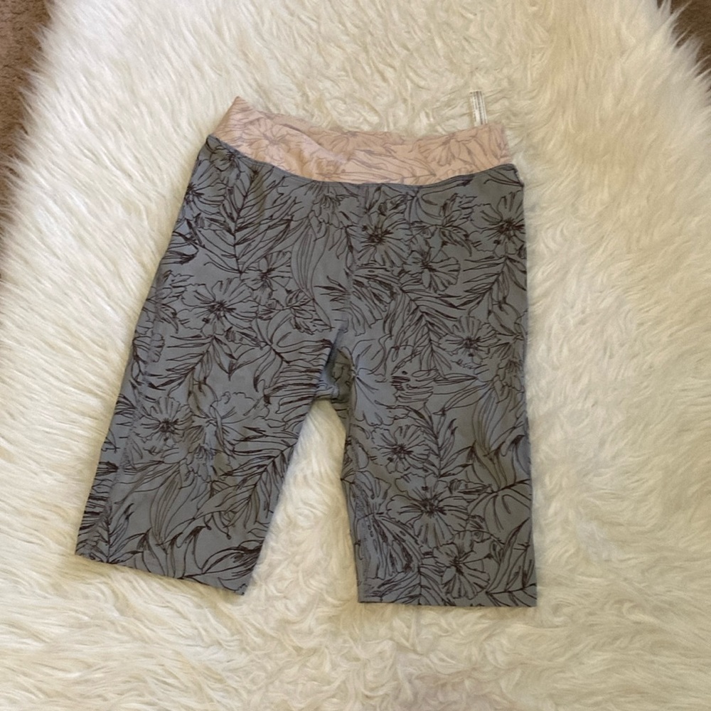 FP Movement by Free People Floral Bike Shorts - Gray and Pink